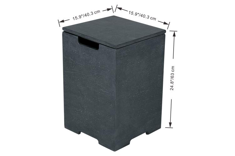 Quadratische Tankabdeckung für ELEMENTI PLUS - H63cm,Travertin,Dunkelgrau